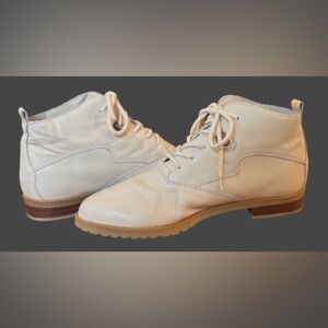 VTG ellenemmo crm lace up ankle boots SZ 8 grannycore prairiecore Victorian